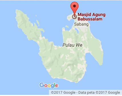 Peta Lokasi  Masjid Agung Babussalam di Pulau Weh (Sumber: google dalam http://petalokasi.org/ )